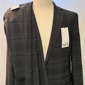 Bar III Men's Black Green Plaid Slim Fit Suit